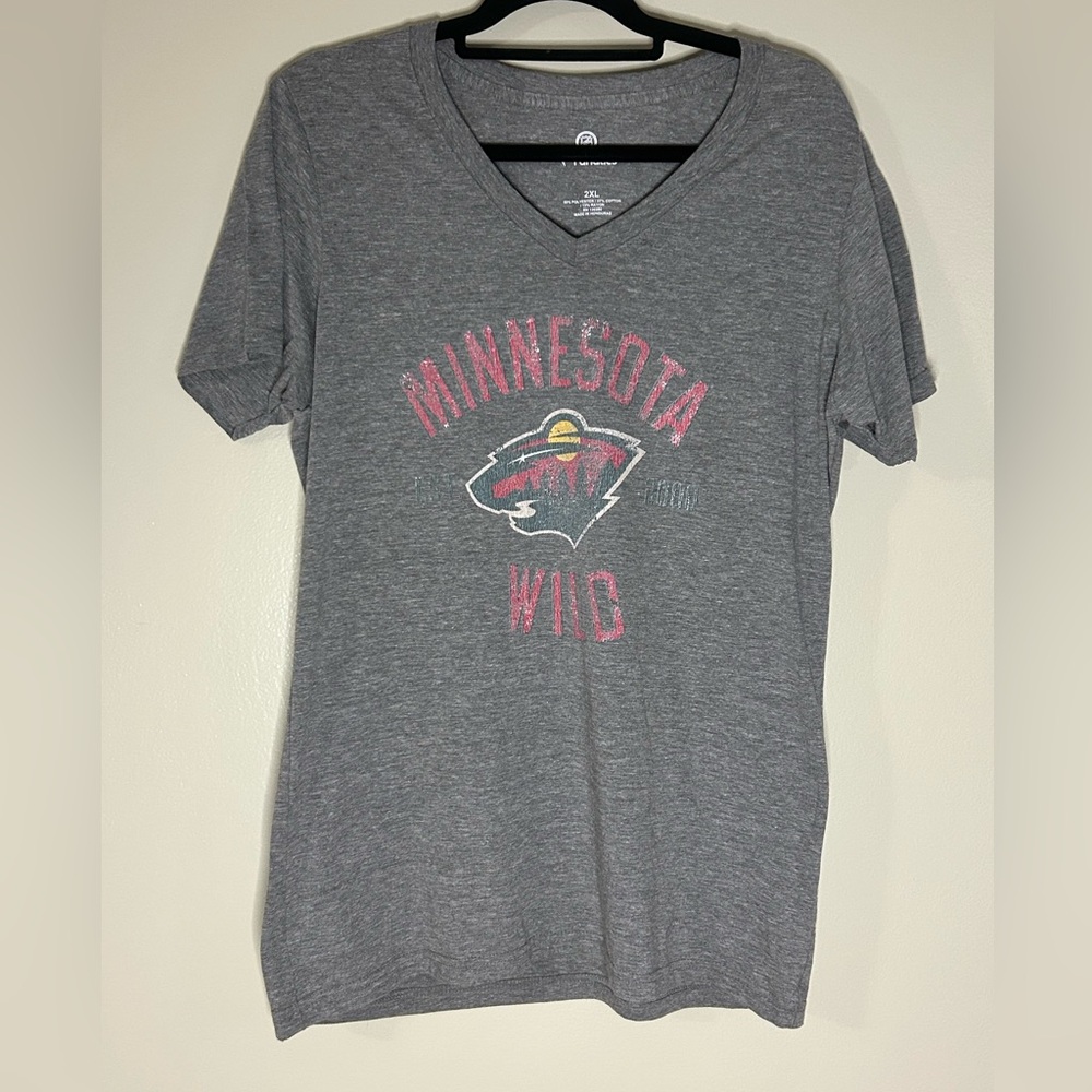 NWT Fanatics Minnesota Wild NHL gray t shirt size 2X
